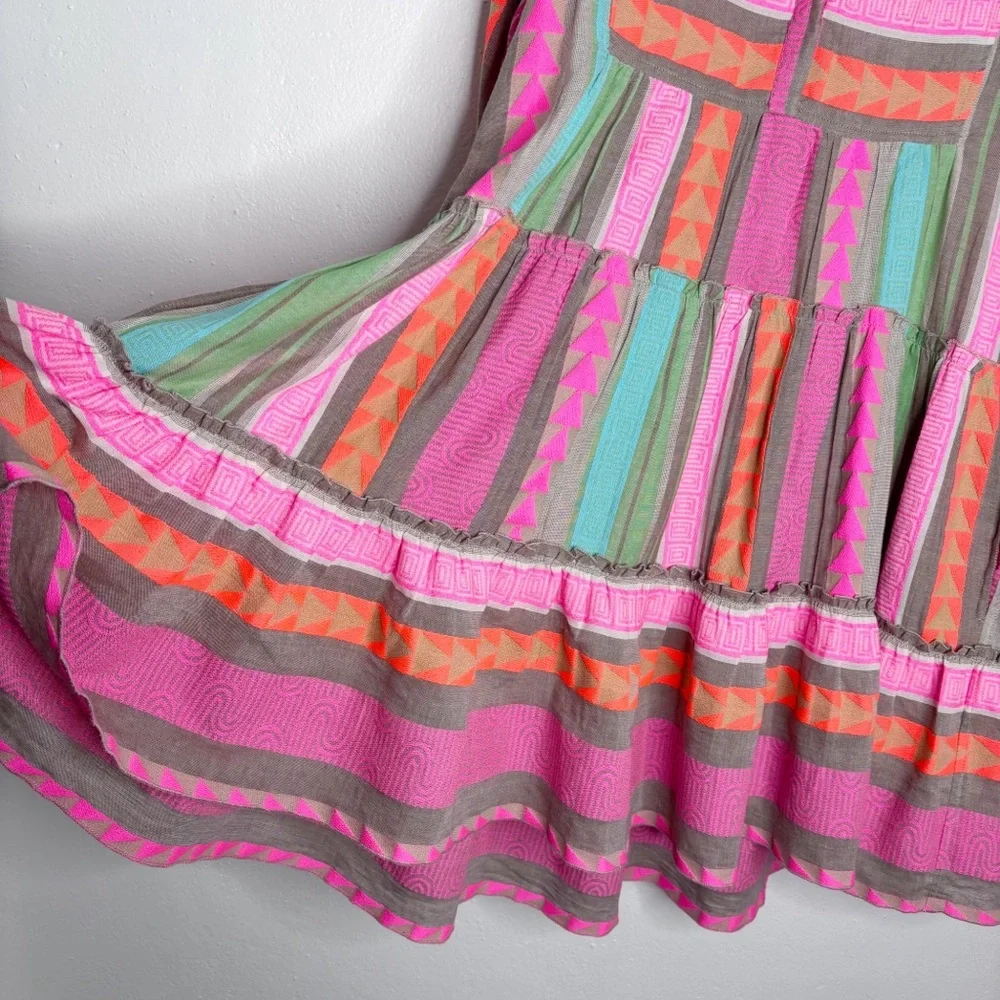 Elan Boho Geometric Tiered Bell Sleeve Mini Dress Size M NWOT - Picture 7 of 10